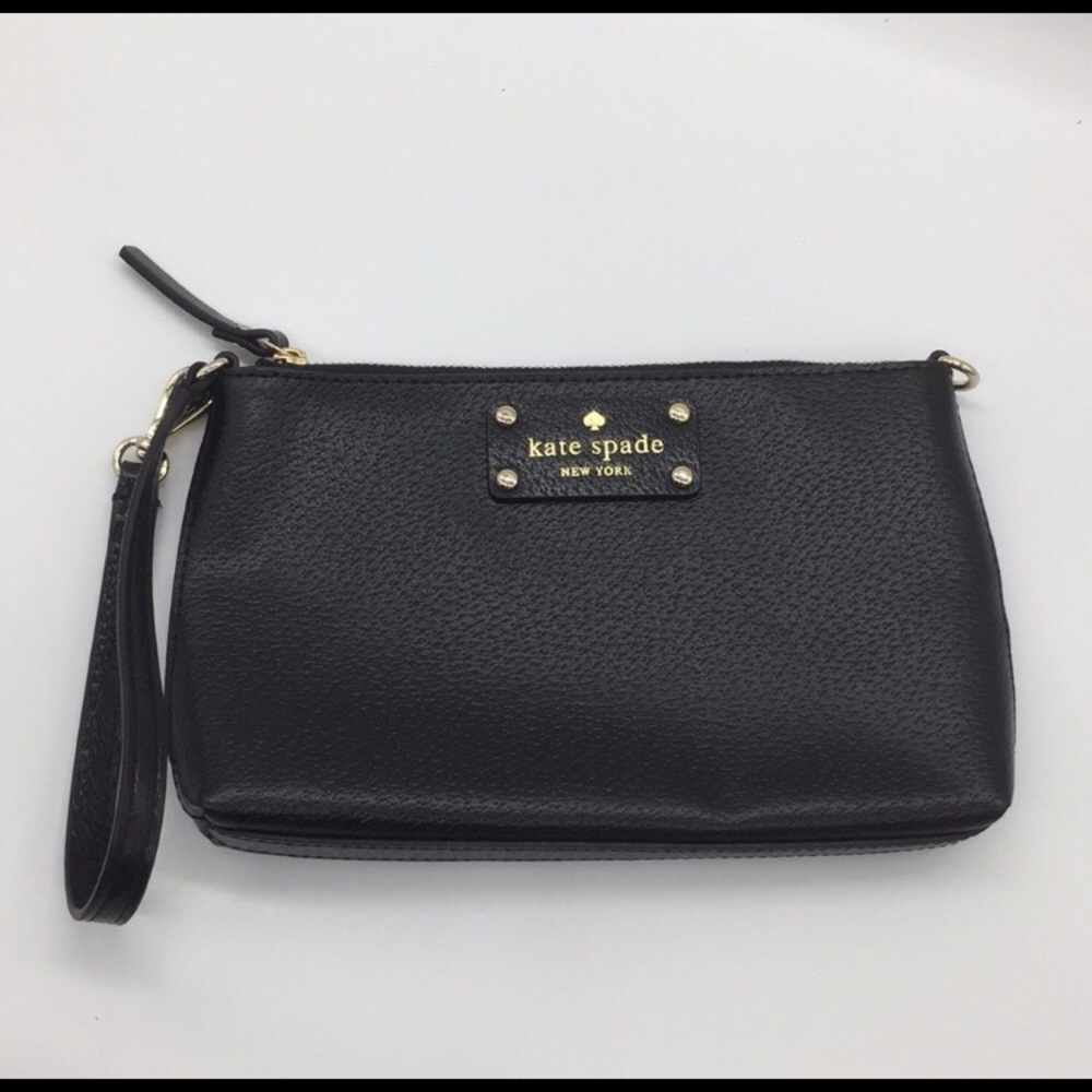 Kate Spade Black Leather Wristlet
